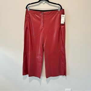 Marc Cain Wide Crop Faux Leather Trousers